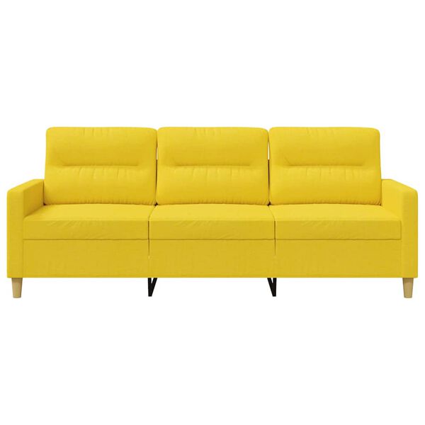 vidaXL Trivietė sofa, &scaron;viesiai geltonos spalvos, 180cm, audinys