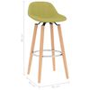 vidaXL Baro taburetės, 2vnt., žalios spalvos, audinys