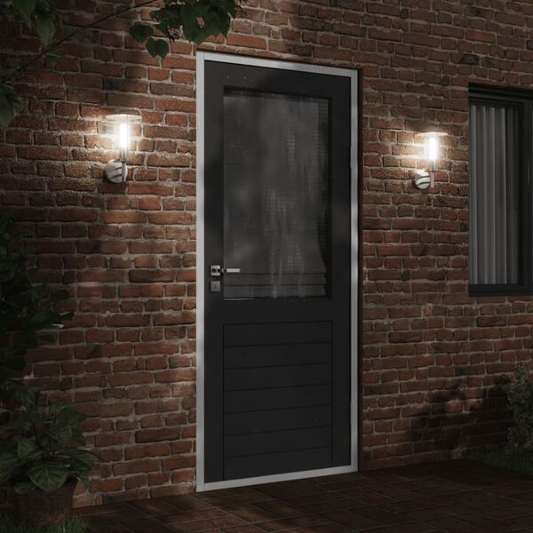 vidaXL Sieninis lauko šviestuvas, sidabrinis, nerūdijantis plienas