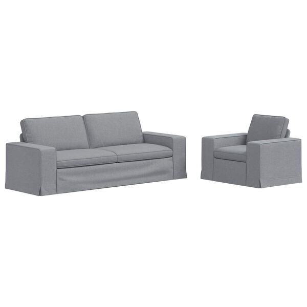 vidaXL Sofa 2 pcs &Scaron;viesiai pilka 182 x 80 x 82 cm audinys