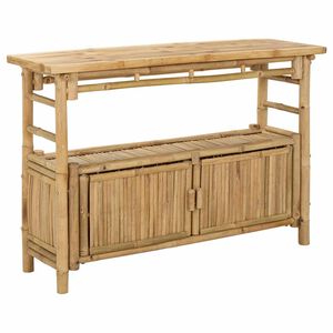 vidaXL Konsolinis stalas su lentyna Natūrali 110 x 35 x 75 cm Bambukas