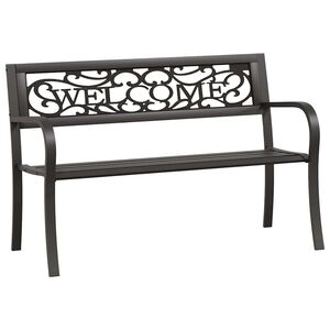 vidaXL Sodo suoliukas, juodos spalvos, 125cm, plienas