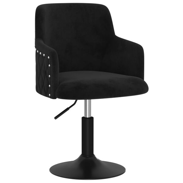 vidaXL Pasukama valgomojo kėdė, juodos spalvos, aksomas