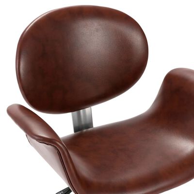 vidaXL Pasukamos valgomojo kėdės, 4vnt., rudos spalvos, dirbtinė oda