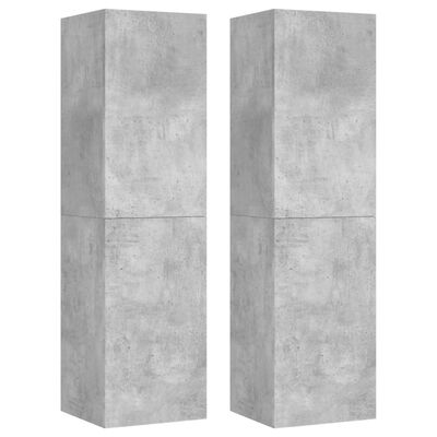 vidaXL Televizoriaus spintelės, 2vnt., betono, 30,5x30x110cm, mediena