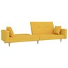 vidaXL Dvivietė sofa-lova su pakoja, geltonos spalvos, audinys
