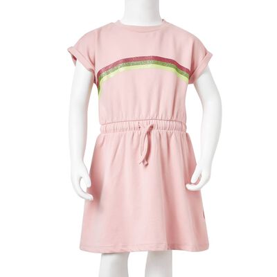 Vaikiška suknelė su sutraukiama juostele, šviesiai rožinė, 92 dydžio