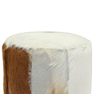 vidaXL Baro taburetė, tikra oda, tikmedžio medienos masyvas