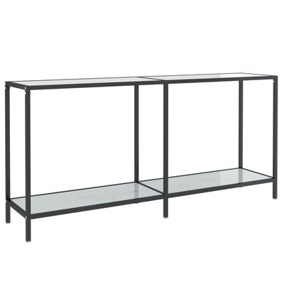 vidaXL Konsolinis staliukas, baltas, 160x35x75,5cm, grūdintas stiklas