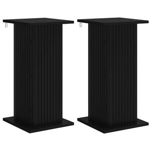 vidaXL Augalų stovas 2 vnt. Juoda 30,5 x 30 x 60,5 cm Apdirbta mediena