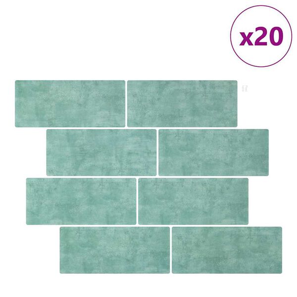 vidaXL Metro plytelė 20 pcs Pilkai žalia 29 x 21 cm