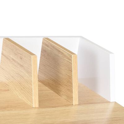 vidaXL Rašomasis stalas, baltos ir natūralios spalvos, 80x50x84cm