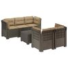 vidaXL 5-vietė sodo sofa su pagalvėlėmis Rataninio i&scaron;vaizdos PP