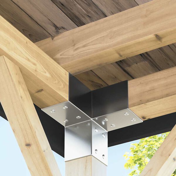 vidaXL Stulpų sujungimai, 4vnt., 71x71mm, metalas, Y formos