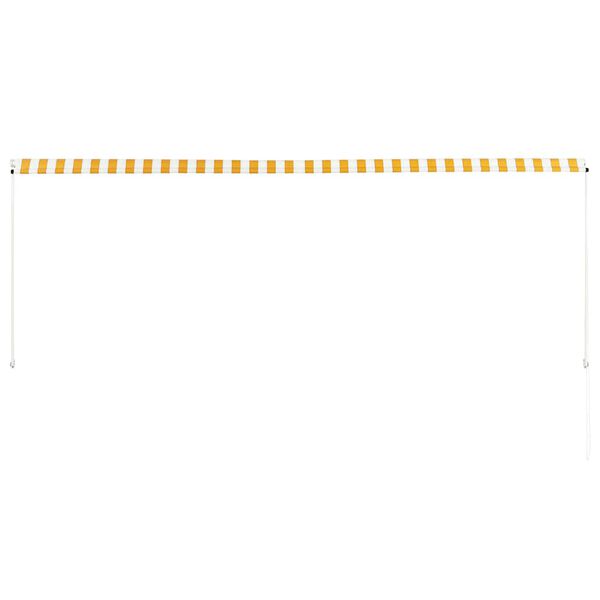 vidaXL I&scaron;traukiama markizė, geltonos ir baltos spalvos, 350x150cm