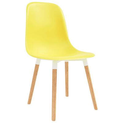 vidaXL Valgomojo kėdės, 4 vnt., geltonos spalvos, plastikas