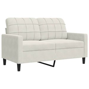 vidaXL Dvivietė sofa, kreminės spalvos, 120cm, aksomas