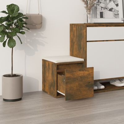 vidaXL Dėžė-stalčius, dūminio ąžuolo, 40,5x40x40cm, apdirbta mediena