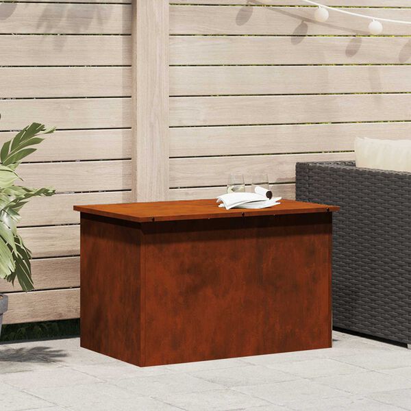vidaXL Lauko saugojimo dėžė Rūdijanti 80 x 50,5 x 50 cm Plienas