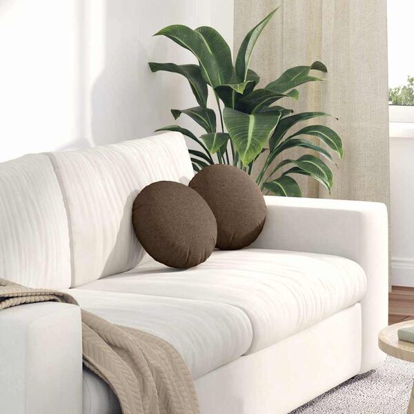 vidaXL Sėdynių pagalvėlės 2 pcs Ruda &Oslash;30 x 13 cm audinys