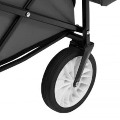 vidaXL Sulankstomas rankinis vežimėlis su stogeliu, pilkas, plienas