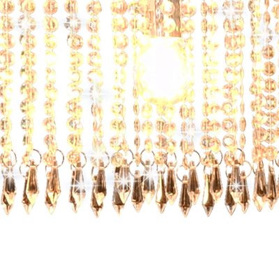 vidaXL Lubinis šviestuvas su krišt. karoliukais, sid. sp., 104cm, E14