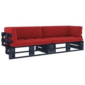 vidaXL Dvivietė sofa i&scaron; palečių su pagalvėlėmis, impregnuota pu&scaron;is