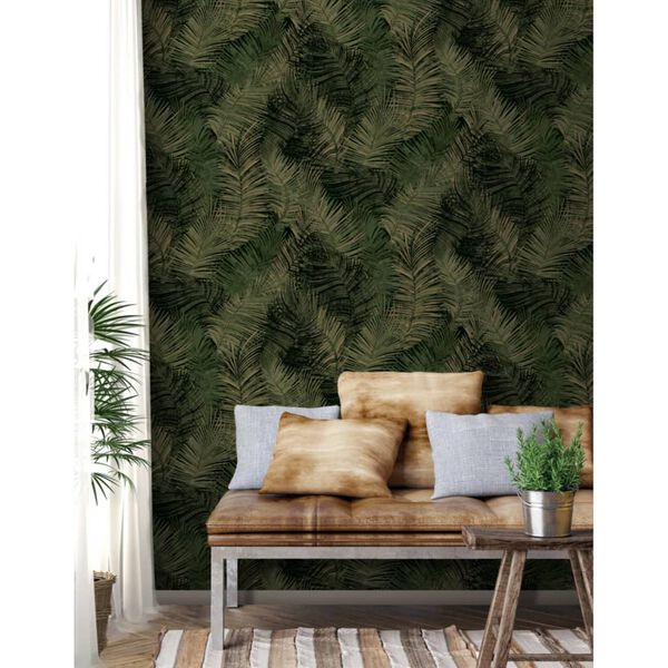 DUTCH WALLCOVERINGS Tapetai Palm, žalios spalvos