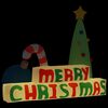 vidaXL Pripučiama dekoracija Merry Christmas su LED lemputėmis, 197cm