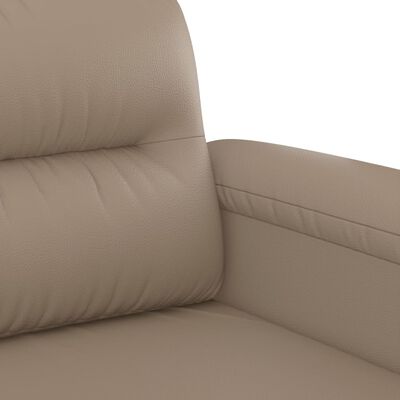 vidaXL Sofos komplektas su pagalvėmis, 2 dalių, kapučino, dirbtinė oda