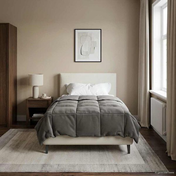 vidaXL Vasaros antklodė &Scaron;viesiai pilka 155 x 220 cm Mikropluo&scaron;tas