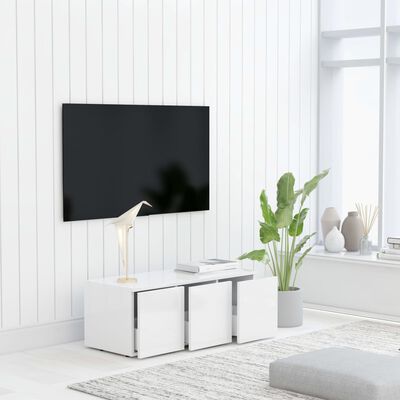 vidaXL Televizoriaus spintelė, balta, 80x34x30cm, apdirbta mediena