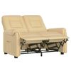 vidaXL Dvivietis atlošiamas masažinis krėslas, kreminis, audinys