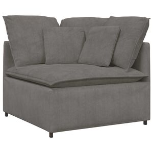 vidaXL Modulinė kampinė sofa su pagalvėlėmis, &scaron;viesiai pilka, 100 cm