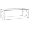 vidaXL Kavos staliukas, sidabrinis, 120x60x45cm, plienas ir stiklas
