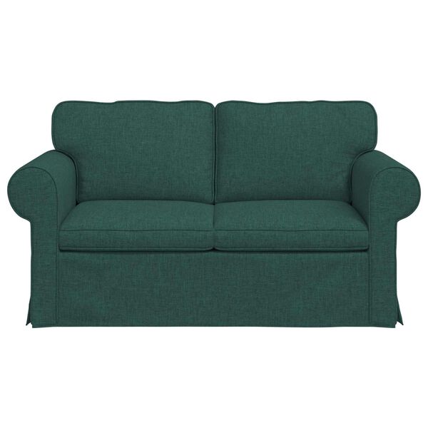 vidaXL Sofa Tamsiai žalia 215 x 82 x 80 cm audinys