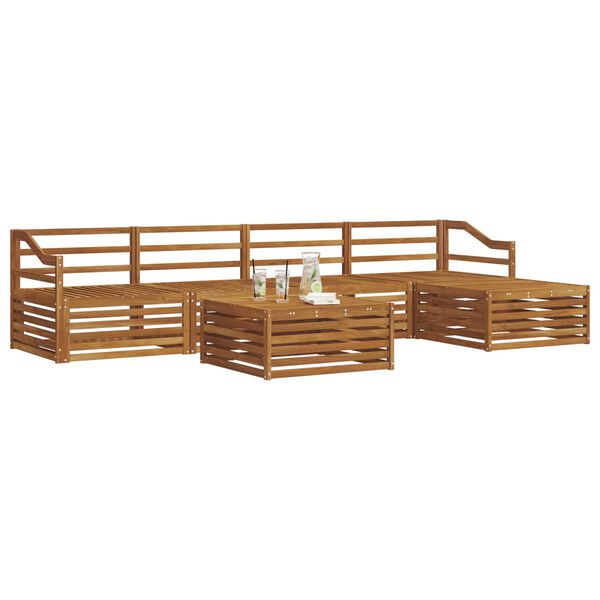 vidaXL Lauko sofos komplektas 6 pcs Natūrali