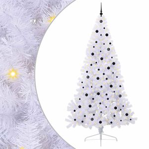 vidaXL Dirbtinė Kalėdų eglutė Balta 240 cm PVC ir Plienas