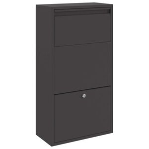 vidaXL Siuntų dėžutė su saugykla Juoda 44 x 22 x 82 cm Plienas