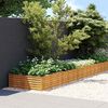 vidaXL Auk&scaron;tas sodo lovelis, 1150x100x36cm, Corten plienas