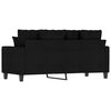 vidaXL Dvivietė sofa, juodos spalvos, 140cm, audinys