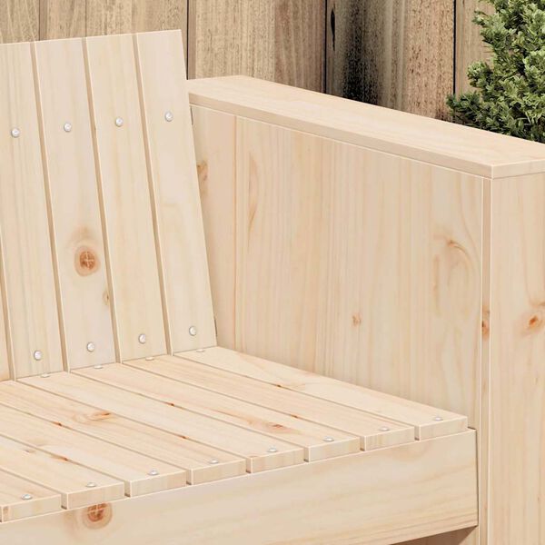 vidaXL Sodo sofa Ruda 185,5 x 60 x 62 cm Kietos pušies mediena