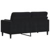 vidaXL Dvivietė sofa su pagalvėlėmis, juodos spalvos, 140cm, aksomas