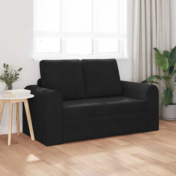 vidaXL Sofa lova 60cm Juoda Aksomas