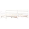 vidaXL Lova su i&scaron;traukiama dalimi, balta, 90x200cm, pu&scaron;ies masyvas