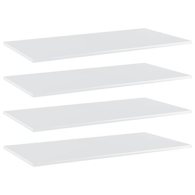 vidaXL Knygų lentynos plokštės, 4vnt., baltos, 80x20x1,5cm, MDP