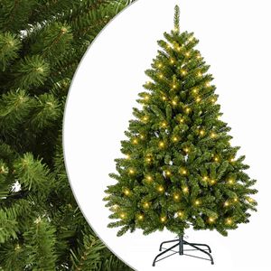 vidaXL Dirbtinė Sulankstoma Kalėdų Eglutė 120 cm 150 LED &Scaron;ilta balta