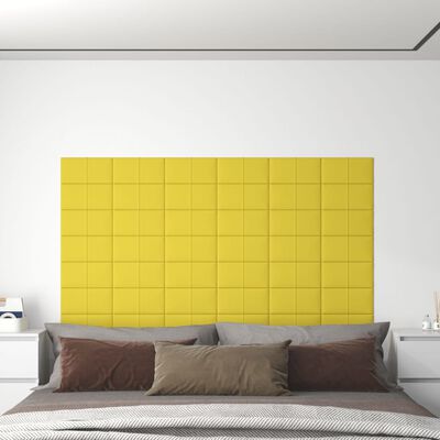 vidaXL Sienų plokštės, 12vnt., šviesiai geltonos, 30x15 cm 0,54m²