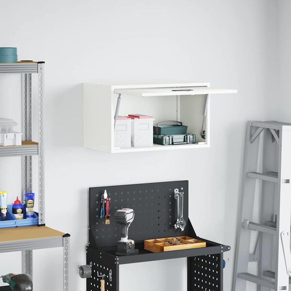 vidaXL Sieninis kabinetas garažui Balta 60 x 33 x 35 cm