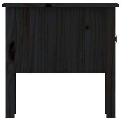 vidaXL Šoninis staliukas, juodas, 50x50x49cm, pušies medienos masyvas